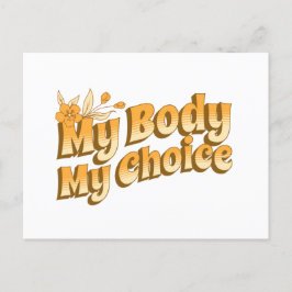 Cartão Postal Refletor Floral Meu Corpo Minha Escolha Direitos d