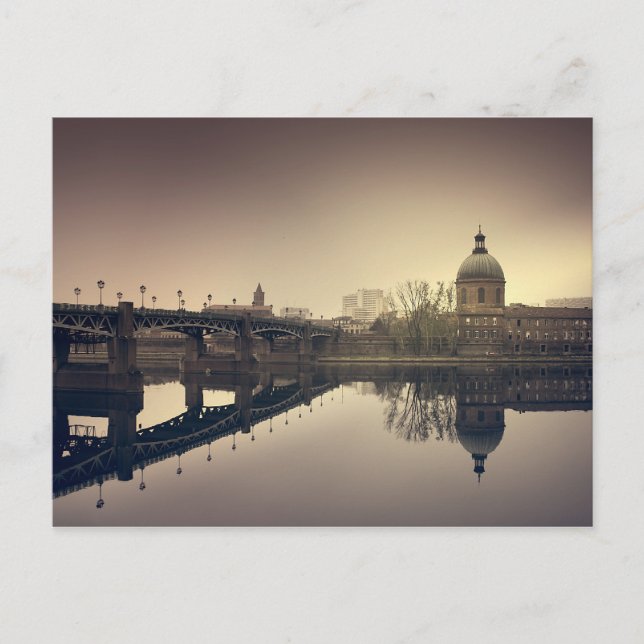 Cartão Postal Refletores sur la Garonne - Toulouse - (Frente)
