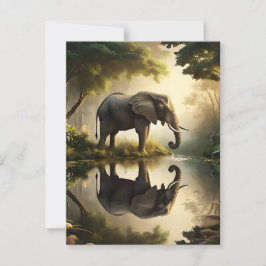 Cartão Postal Reflexão de um Elefante