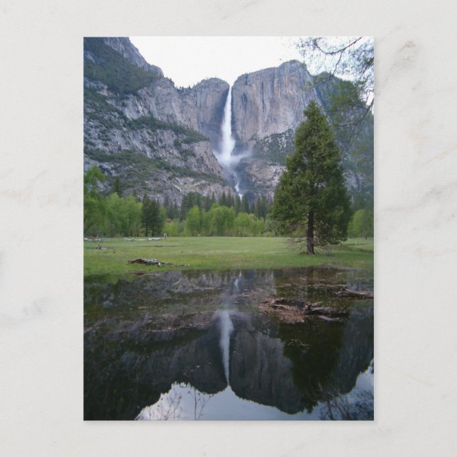 Cartão Postal reflexo das cataratas de yosemite (Frente)