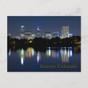 Cartão Postal Reflexo do céu noturno de Denver