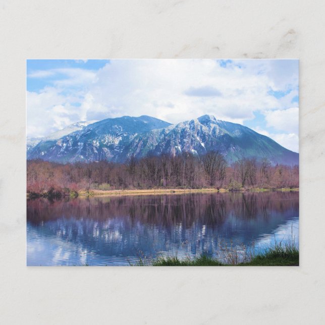 Cartão Postal reflexo do lago Snoqualmie (Frente)