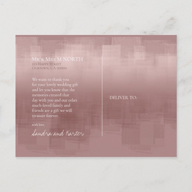 Cartão Postal Reflexões de Aquarela Obrigado Canela ID774 (Verso)