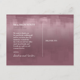 Cartão Postal Reflexões de Aquarela Obrigado Mauve ID774