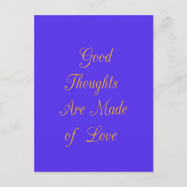 Cartão Postal Reflexões Felizes: Bons Pensamentos do Amor (Frente)