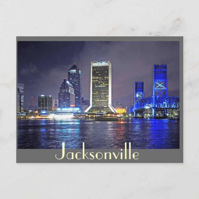Cartão Postal Reflexos de Jacksonville, Flórida (Frente)
