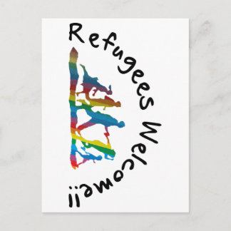 Cartão Postal Refugees Welcome