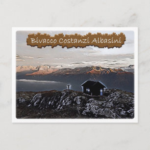 Cartão Postal refúgio alpino Bivacco Costanzi Albasini - Dolomit