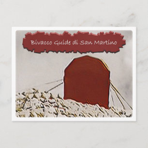 Cartão Postal refúgio alpino Bivacco Guide di San Martino Dolomi