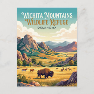 Cartão Postal Refúgio de Vida Selvagem das Montanhas Wichita Okl