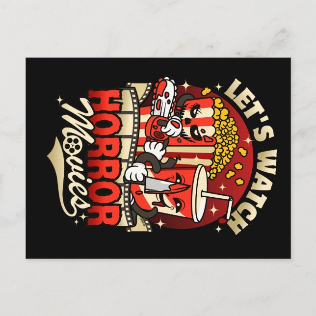 Cartão Postal Regardons des films d'horreur - Collations (Frente)