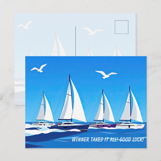 Cartão Postal Regata de Barcos (Frente/Verso)