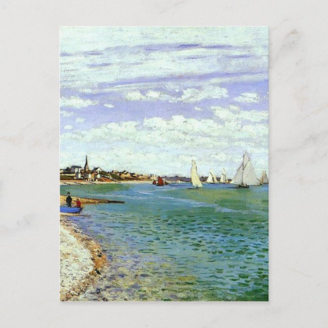 Cartão Postal Regata em Sainte-Adresse por Claude Monet (Frente)