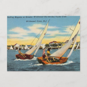 Cartão Postal Regatta à vela no Wildwood Yacht Club, Nova Jerse