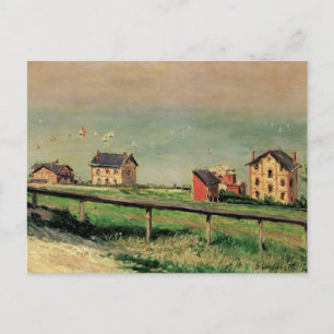 Cartão Postal Regatta em Villerville por Gustave Caillebotte