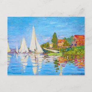 Cartão Postal Regatta no Argenteuil Claude Monet