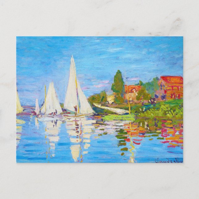 Cartão Postal Regatta no Argenteuil Claude Monet (Frente)