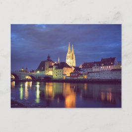 Cartão postal Regensburg na noite