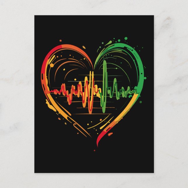 Cartão Postal Reggae Heart Beat (Frente)