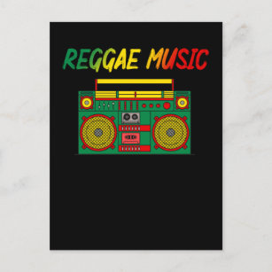 Cartão Postal Reggae Music Lover Colorida Jamaica Cassette Radio