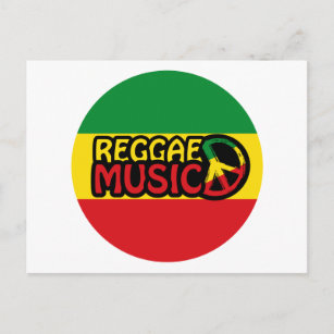 Cartão Postal Reggae Music, reggae art com símbolo de paz