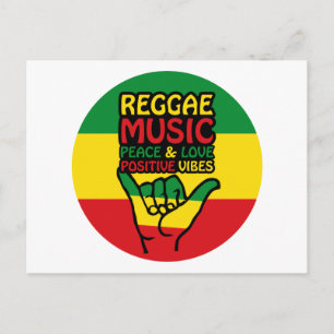 Cartão Postal Reggae Shaka Hand com citações positivas