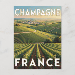 Cartão Postal Região Vinícola de Champanhe França Vinhas Rolante