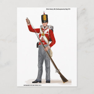 Cartão Postal Regimento britânico 48 (Northamptonshire): 1812