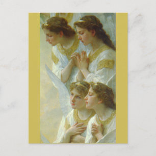 Cartão Postal Regina Angelorum, Bouguereau 1900, detalhe Angels