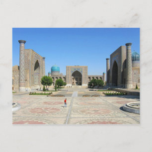 Cartão postal Registan, lugar em Samarkand, Usbequ
