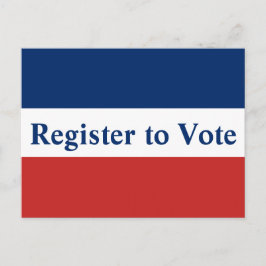 Cartão Postal Registre-se para votar em Red White e Blue Stripes