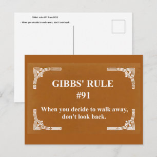 Cartão Postal regra 91 de Gibbs