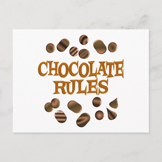 Cartão Postal Regras de Chocolate (Frente)