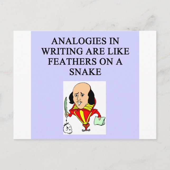 Cartão Postal regras engraçadas para escritores (Frente)