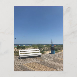 Cartão Postal Rehoboth Beach DE Boardwalk Bench Photo Viagem