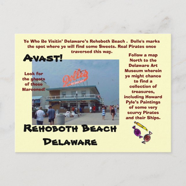 Cartão Postal Rehoboth Beach, Delaware (Frente)