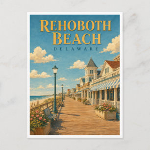Cartão Postal Rehoboth Beach Delaware Boardwalk GeoSaga