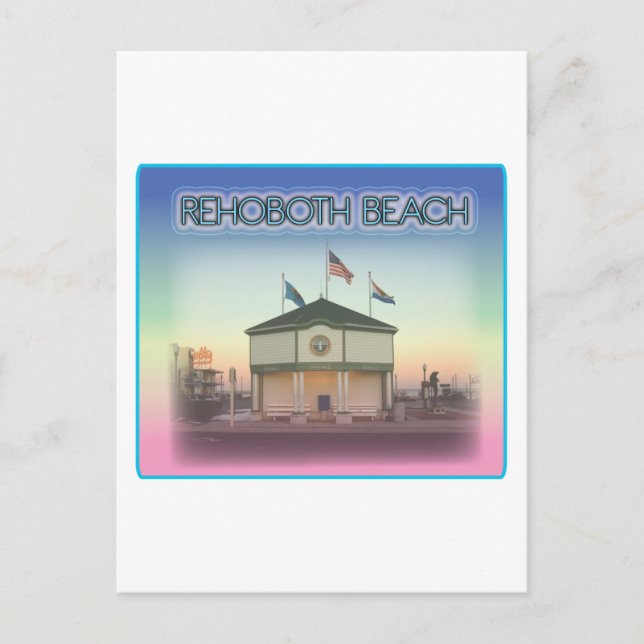 Cartão Postal Rehoboth Beach Delaware - Cena Ave Rehoboth (Frente)