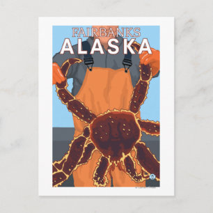 Cartão Postal Rei Caranguejo Pescador - Fairbanks, Alaska