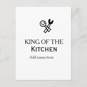 Cartão Postal Rei da cozinha chef cozinhando adicionar nome coro