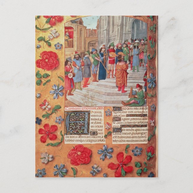 Cartão Postal Rei David e músicos, do breviário (Frente)