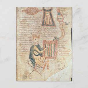 Cartão Postal Rei David tocando um psaltero de um saltador