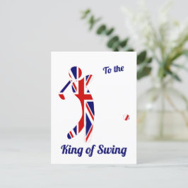 Cartão Postal Rei do Swing | Union Jack Golfer | DIA DE OS PAIS