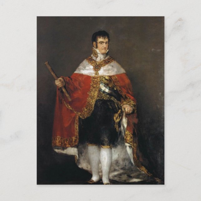 Cartão Postal Rei Fernando VII da Espanha em suas vestes de esta (Frente)