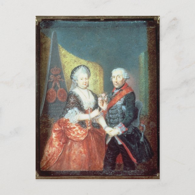 Cartão Postal Rei Frederick II e sua esposa (Frente)