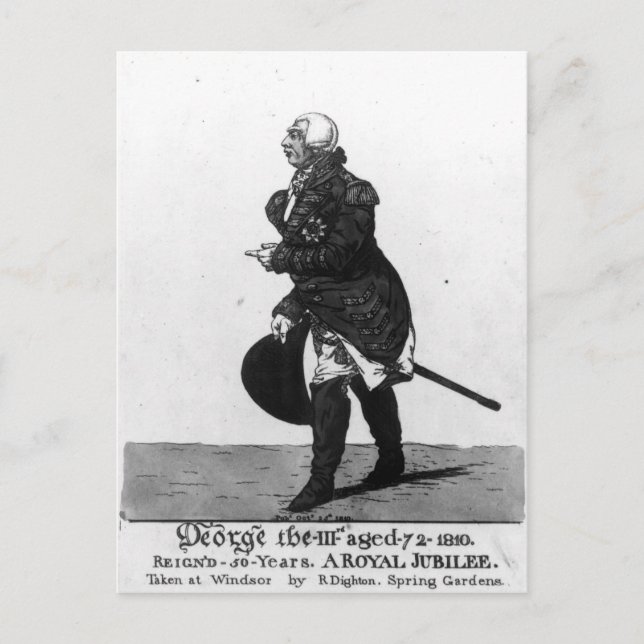 Cartão Postal Rei George III, 72 anos, 1810 (Frente)
