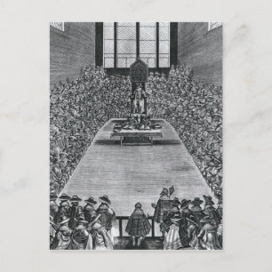 Cartão Postal Rei James I nas Casas do Parlamento, 1624