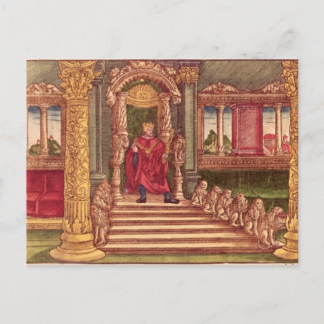 Cartão Postal Rei Salomão em seu trono, edição 1rua (Frente)