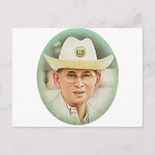 Cartão Postal Rei Tailandês Bhumibol Adulyadej - ภู มิ 