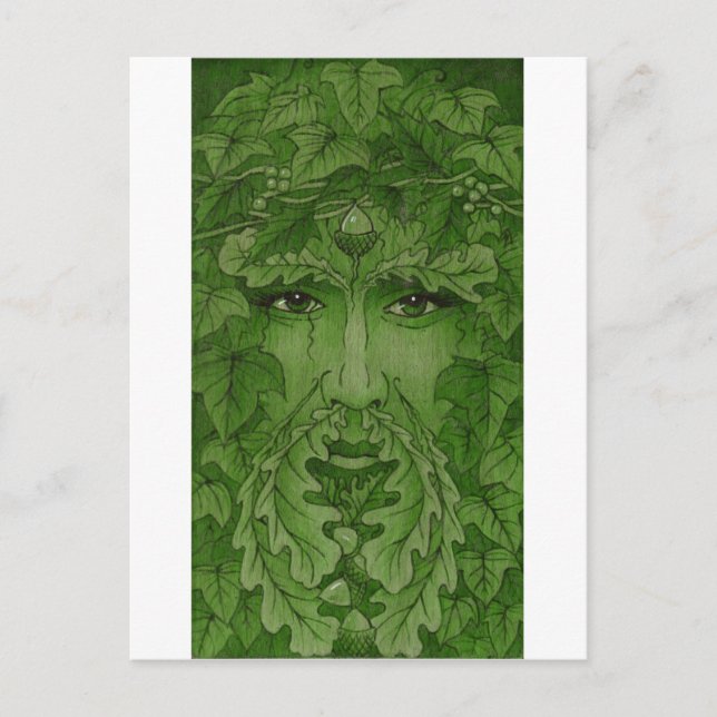 Cartão Postal rei verde de Yule (Frente)